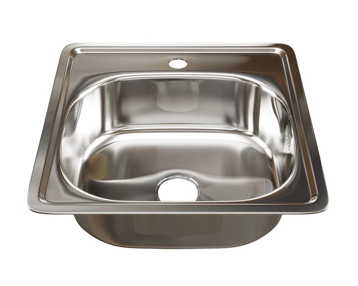 Мойка врез MIXLINE (48*48 (0.6) вып 3 1/2 16 см с сифоном)